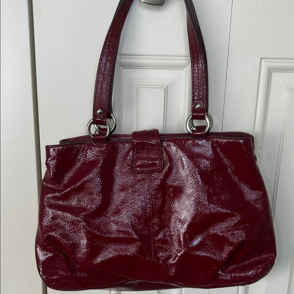 Coach Glossy Burgundy Shoulder Bag - Picture 2 of 5
